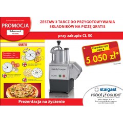 SZATKOWNICA ROBOT COUPE CL 50 + ZESTAW 3 TARCZ DO PRZYGOTOWANIA SKŁADNIKÓW NA PIZZĘ GRATIS