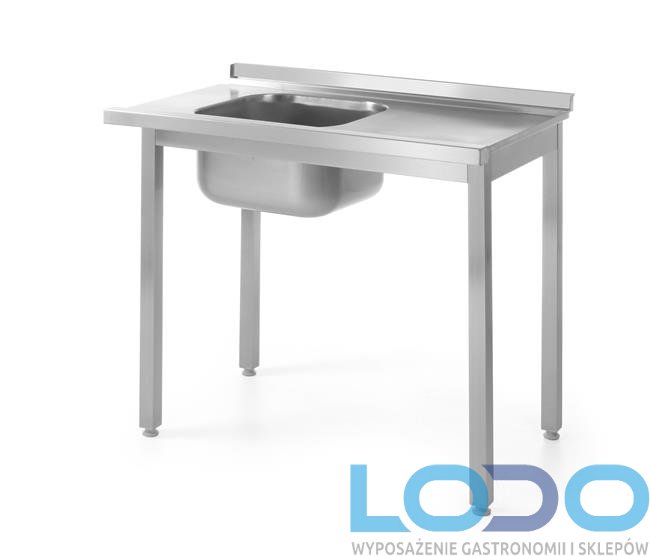 Stół załadowczy do zmywarek ze zlewem-prawy - skręcany HENDI 1000x600x850 mm