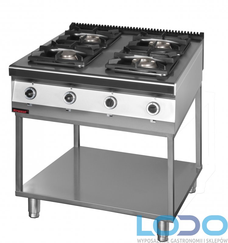 KUCHNIA GAZOWA PODSTAWĄ OTWARTĄ KROMET 4-PALNIKOWA 900.KG-4.T wym.900x900x900mm