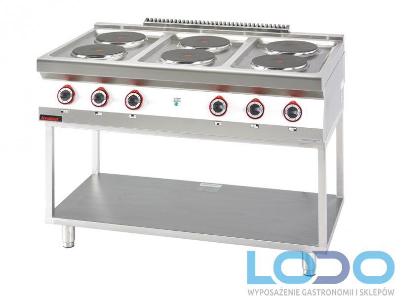 KUCHNIA ELEKTRYCZNA NASTAWNA KROMET 6-PŁYTOWA 700.KE-6.T NA PODSTAWIE OTWARTEJ