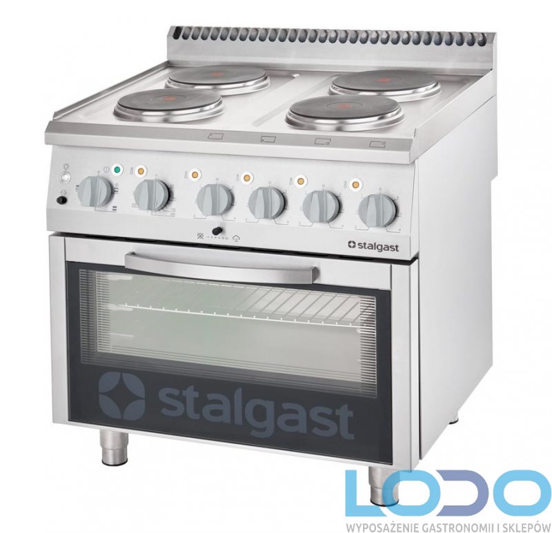 KUCHNIA ELEKTRYCZNA STALGAST 4-płyty wym.800x700x850 z piekarnikiem elektrycznym (statycznym) 17,4kW