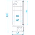 SZAFA CHŁODNICZA RAPA ecoline PRZESZKLONA Z DRZWIAMI PRZESUWNYMI 1200/745/1980mm