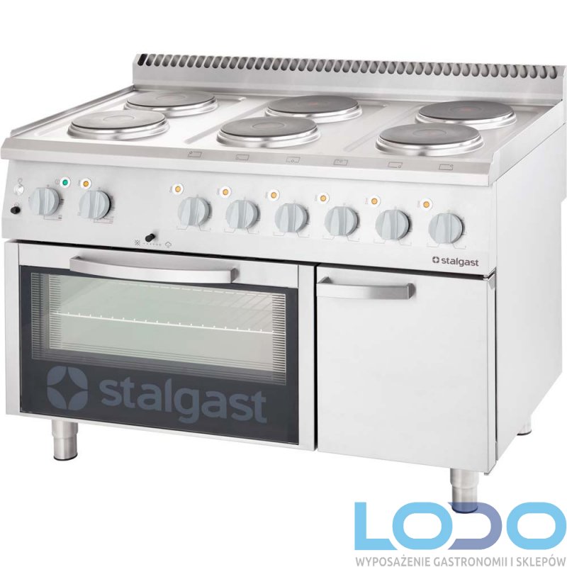 KUCHNIA ELEKTRYCZNA STALGAST 6-płyt wym.1200x700x850 z piekarnikiem elektrycznym (statycznym) 22,6kW