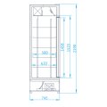 Wysoka szafa chłodnicza przeszklona Rapa SCh-SR 1200/WH drzwi rozsuwane, wym. 1200x754x2190mm, poj. 954 l