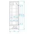 Wysoka szafa chłodnicza przeszklona Rapa SCh-SR 1600/WH drzwi rozsuwane, wym. 1600x754x2190mm, poj. 1333 l