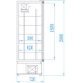 SZAFA CHŁODNICZA RAPA PRZESZKLONE DRZWI, PODWÓJNA 1400/720/2000 mm