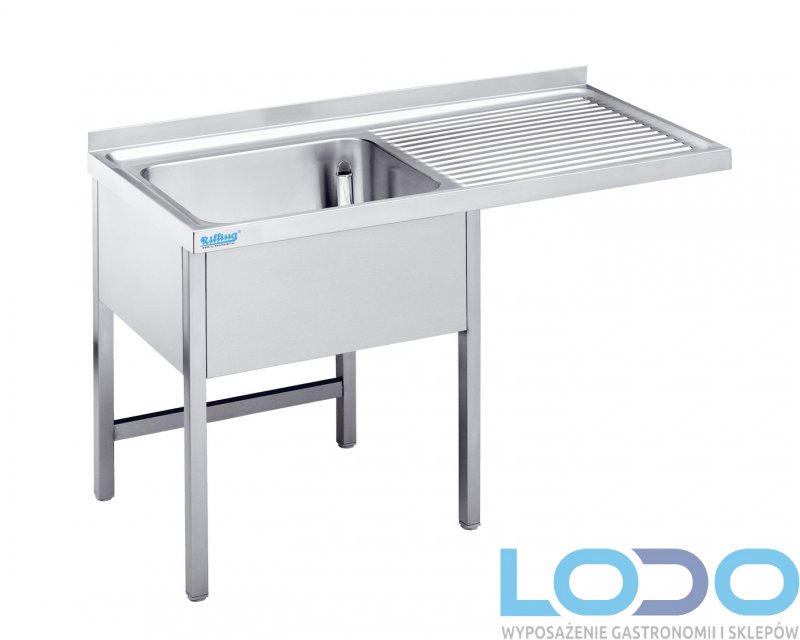 STÓŁ ZE ZLEWEM I WYDŁUŻONYM OCIEKACZEM 1200x700x850mm