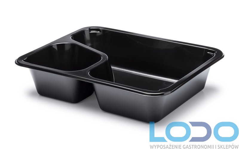 Pojemnik PP 227x178x50mm, czarny, dwudzielny_COLT, gładki 400 sztuk (8x50 sztuk)