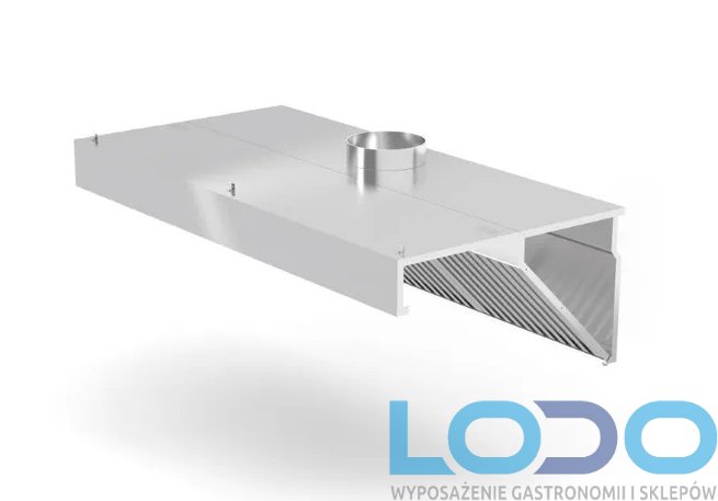 Okap gastronomiczy przyścienny skośny z oświetleniem Hendi 1000x700x450 mm