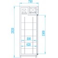 SZAFA CHŁODNICZA RAPA PRZESZKLONA PODWÓJNA SKRZYDŁOWE 1600/750/2020mm