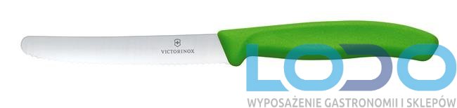 Nóż do pomidorów, zaokrąglony czubek, ząbkowany zielony