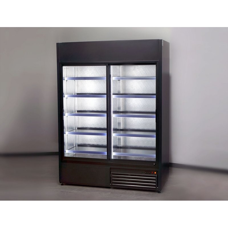 Szafa chłodnicza  w formie regału z drzwiami rozsuwanymi SCh-SR 1400/WH/BP , wym 1400x745x2190 mm