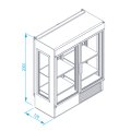 Szafa chłodnicza Rapa SCh-4S 1600/NW/W/BP czterostronnie przeszklona, drzwi skrzydłowe z dwóch stron 1600x720x2000 mm