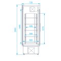 Szafa chłodnicza Rapa SCh-4S 1600/NW/W/BP czterostronnie przeszklona, drzwi skrzydłowe z dwóch stron 1600x720x2000 mm