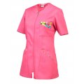 Bluza kucharska damska na zamek różowa/ kolorowe owoce Lodo