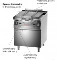 Patelnia indukcyjna Kromet 000.PE-02i, wym. 700x800x900 mm, poj 50l