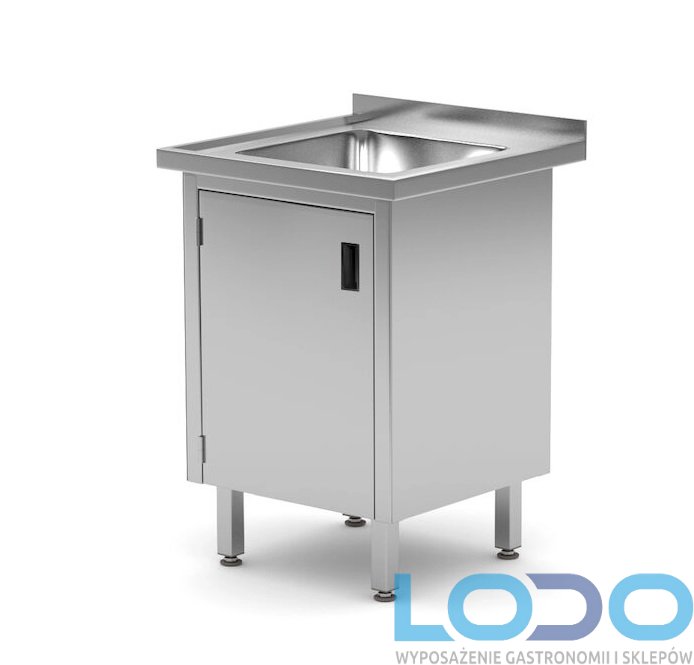 Stół ze zlewem i szafką HENDI 500x700x850 mm