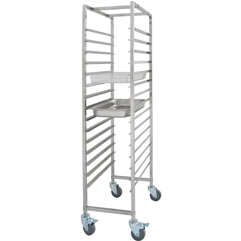 Wózek transportowy ze stali nierdzewnej, Gredil, 15x GN 1/1