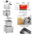 Frytownica manualna z kranem spustowym  HENDI, Profi Line, 8L, szary, 230V/3500W, 305x515x(H)354mm