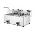 Frytownica manualna z kranem spustowym, 2 × 8 l, HENDI, Profi Line, 16L, 230V/7000W, 610x515x(H)369mm