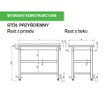 STÓŁ PRZYŚCIENNY BEZ PÓŁKI SPAWANY STALGAST 1900/700/850