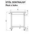 STÓŁ CENTRALNY BEZ PÓŁKI SPAWANY STALGAST 2500/800/850mm