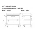 STÓŁ PRZYŚCIENNY Z DRZWIAMI SKRZYDŁOWYMI STALGAST 450/700/850mm