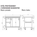 STÓŁ PRZYŚCIENNY Z DRZWIAMI SUWANYMI STALGAST 900/700/850mm