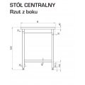 STÓŁ CENTRALNY Z PŁYTĄ POLIETYLENOWĄ STALGAST 1300/1200/850mm