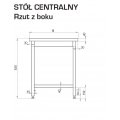 STÓŁ CENTRALNY Z PŁYTĄ POLIETYLENOWĄ STALGAST 1700/1200/850mm