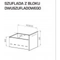 STÓŁ PRZYŚCIENNY Z BLOKIEM DWÓCH SZUFLAD I DWIEMA PÓŁKAMI STALGAST 900/600/850mm