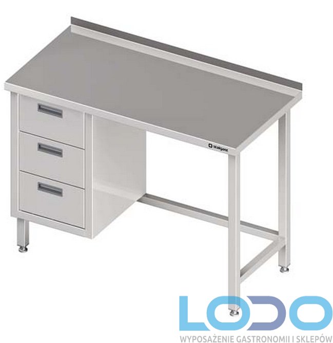 STÓŁ PRZYŚCIENNY Z TRZEMA SZUFLADAMI I BLATEM STALGAST 900/700/850mm