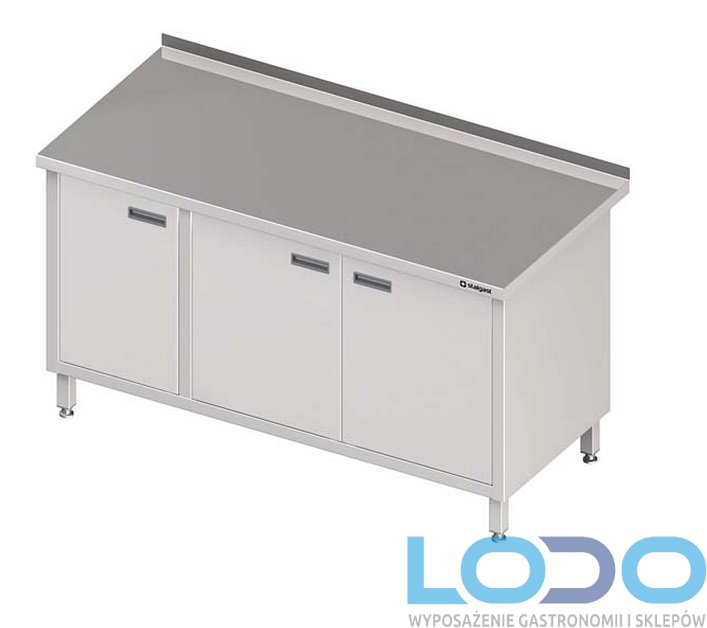 STÓŁ PRZYŚCIENNY Z SZAFKĄ I DRZWIAMI SKRZYDŁOWYMI STALGAST 1300/700/850mm