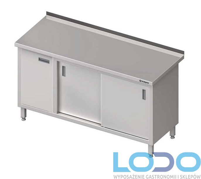 STÓŁ PRZYŚCIENNY Z SZAFKĄ I DRZWIAMI SUWANYMI STALGAST 1500/600/850mm