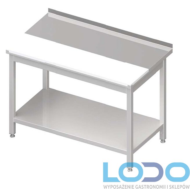 STÓŁ PRZYŚCIENNY Z PŁYTĄ POLIETYLENOWĄ I PÓŁKĄ STALGAST 1500/600/850mm