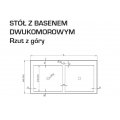 STÓŁ Z BASENEM DWUKOMOROWYM STALGAST 1500/700/850mm h=400mm