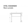 STÓŁ Z BASENEM DWUKOMOROWYM STALGAST 1500/700/850mm h=400mm
