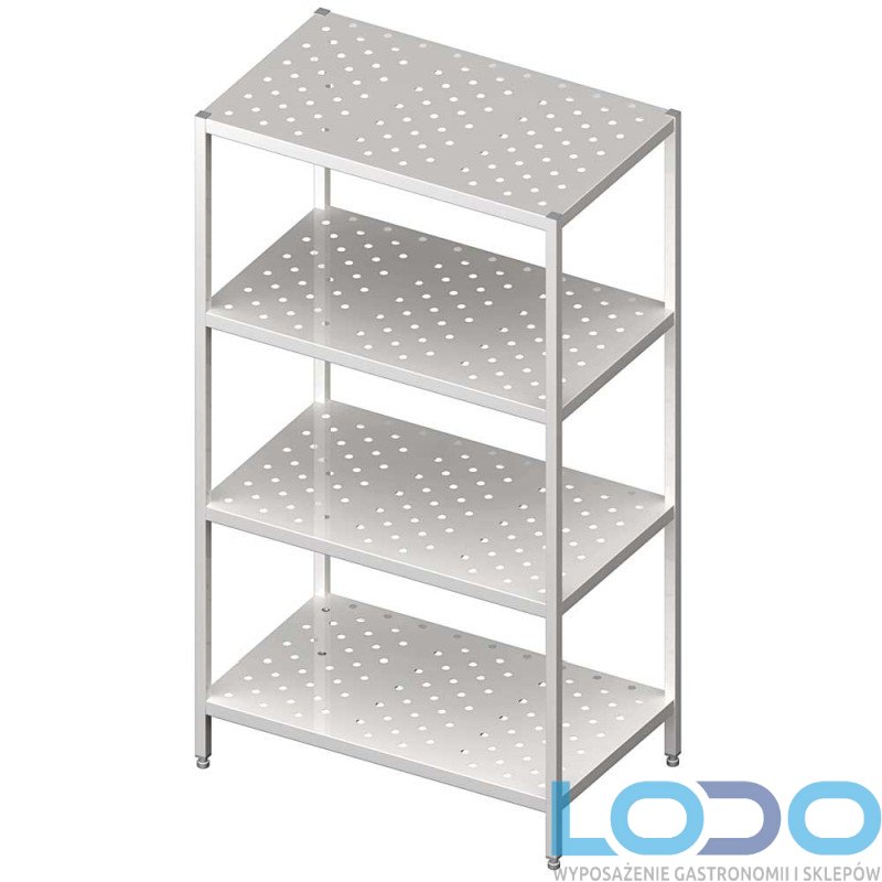 REGAŁ MAGAZYNOWY Z PÓŁKAMI PERFOROWANYMI STALGAST 1400x500x1800mm