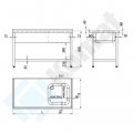 STÓŁ ZE ZLEWEM I PÓŁKĄ KOMAT KST-102 1000x600x850mm