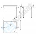 STÓŁ Z BASENEM H=300mm KOMAT KBT-161 800x600x850 mm