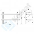 PÓŁKA WISZĄCA PODWÓJNA PRZESTAWNA KOMAT KPT-093 1000x400x660mm